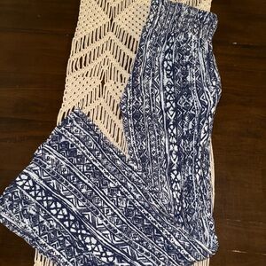 Blue and White Flare Pants